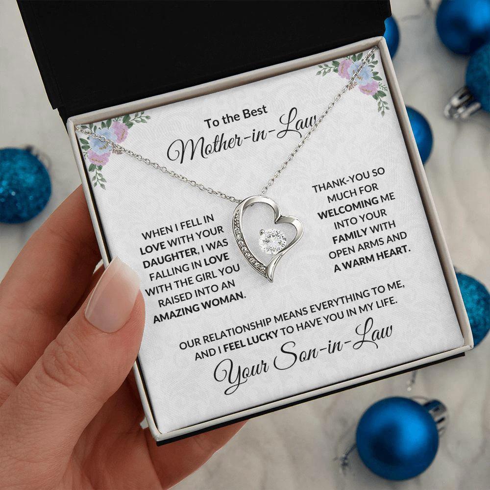 Mother-in-law Gift from Son-in-law Forever Love Heart Pendant Necklace