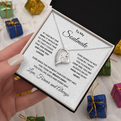 To My Soulmate - Find You Sooner - Forever Love Pendant Necklace - Mallard Moon Gift Shop