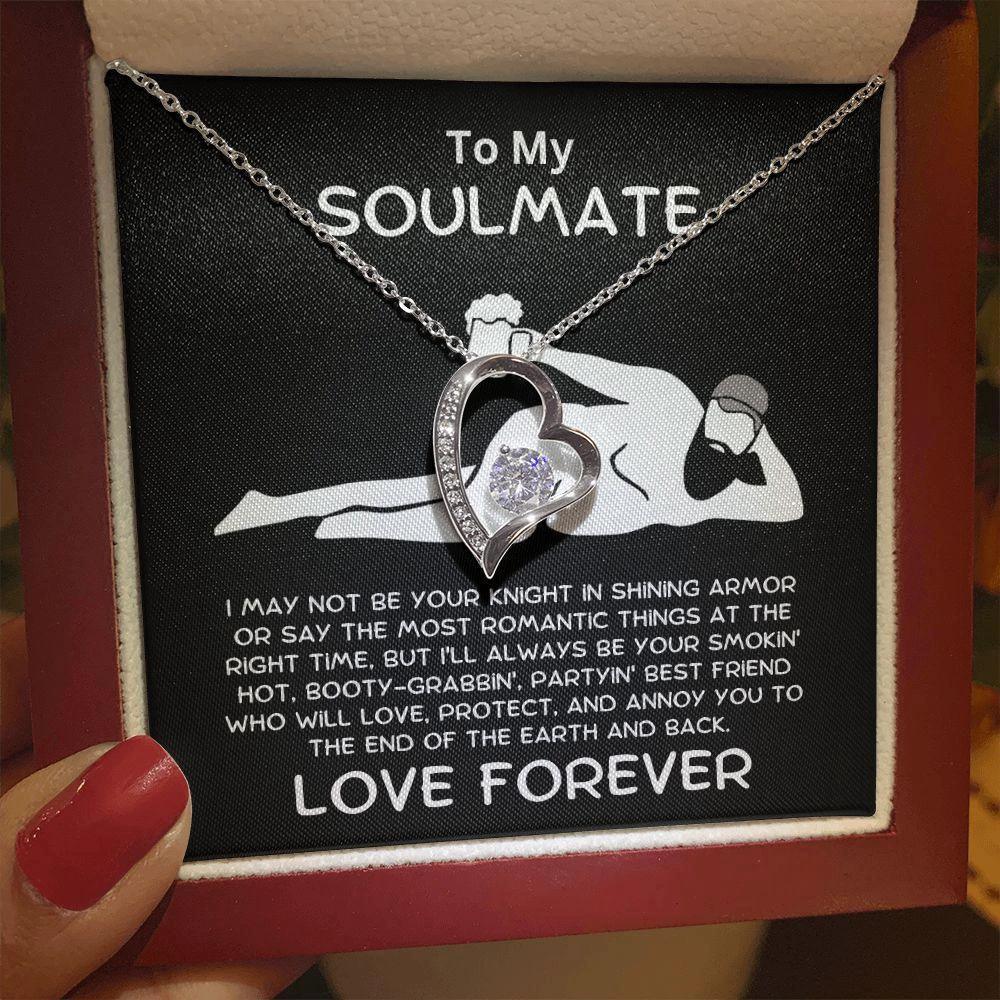 To My Soulmate - Love Forever - Dazzling Heart Pendant Necklace