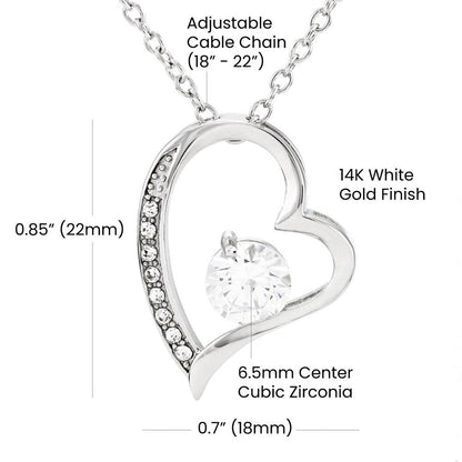 Gift for Wife - Bottom of my Heart - Forever Love Heart Pendant Necklace - Mallard Moon Gift Shop