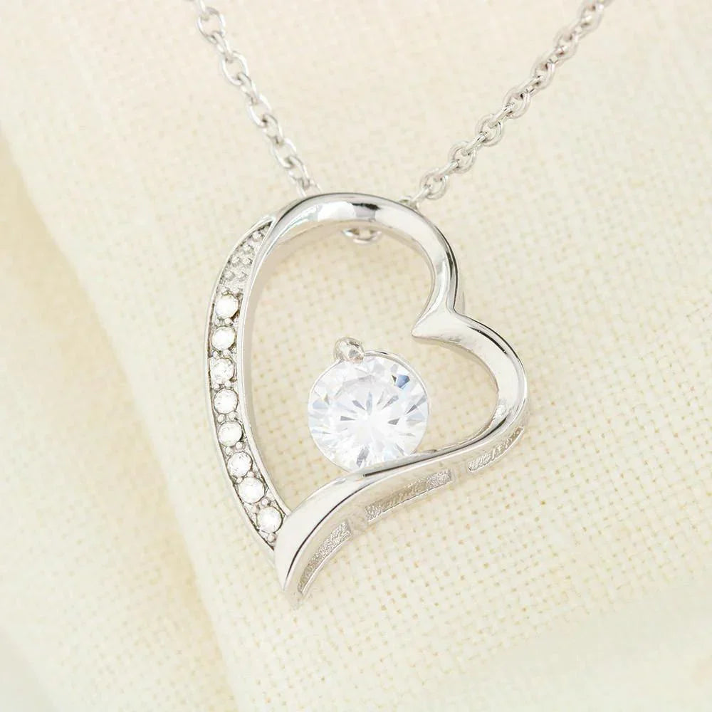 Gift for Mother From Daughter Forever Love Heart Pendant Necklace
