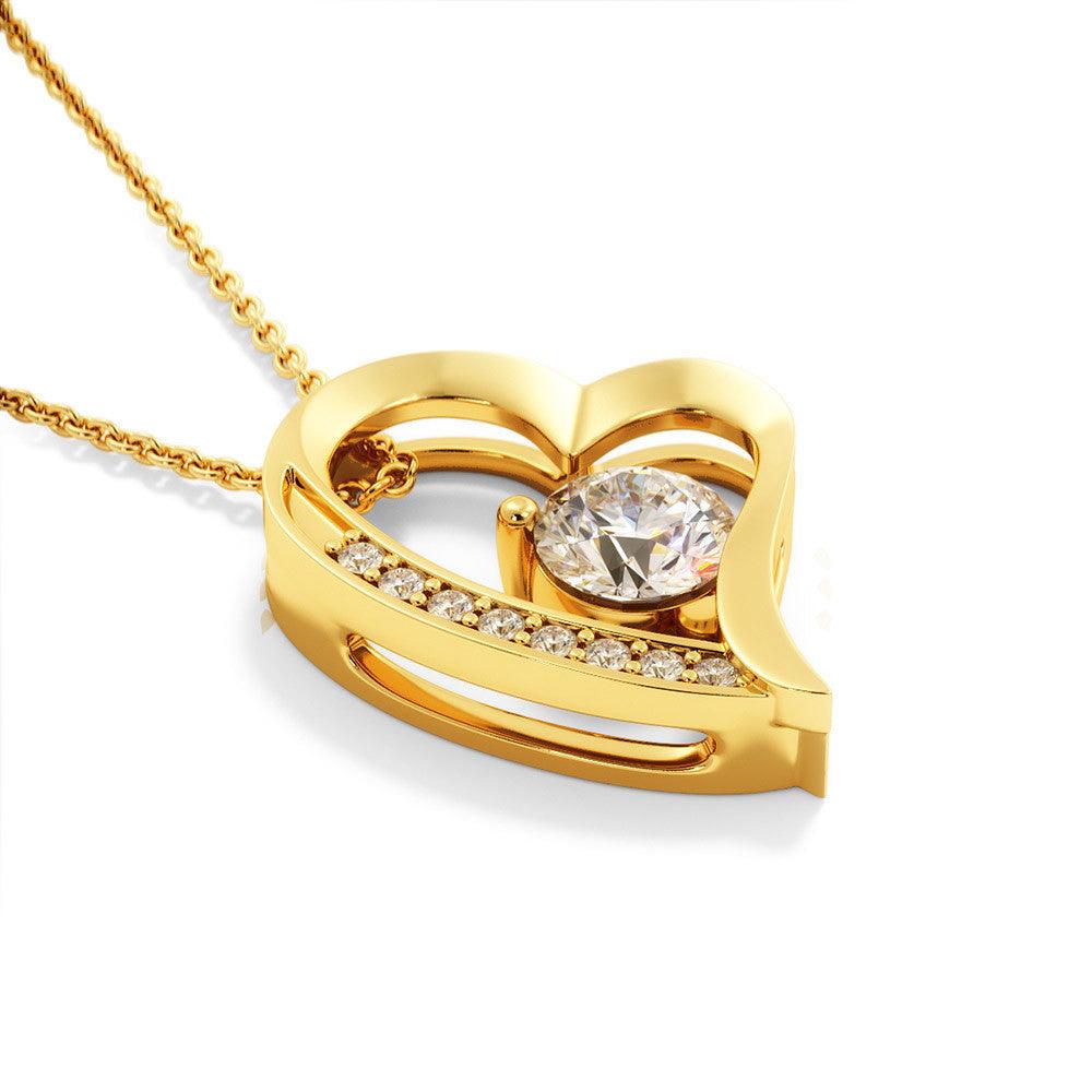 Gift for Mother From Son Forever Love Heart Pendant Necklace Cat Message Card - Mallard Moon Gift Shop