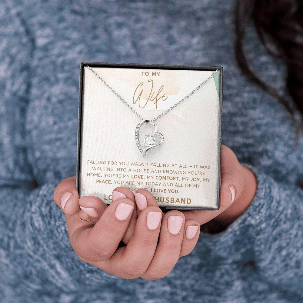 To My Wife - My Love, My Comfort, My Joy - Forever Love Heart Pendant Necklace