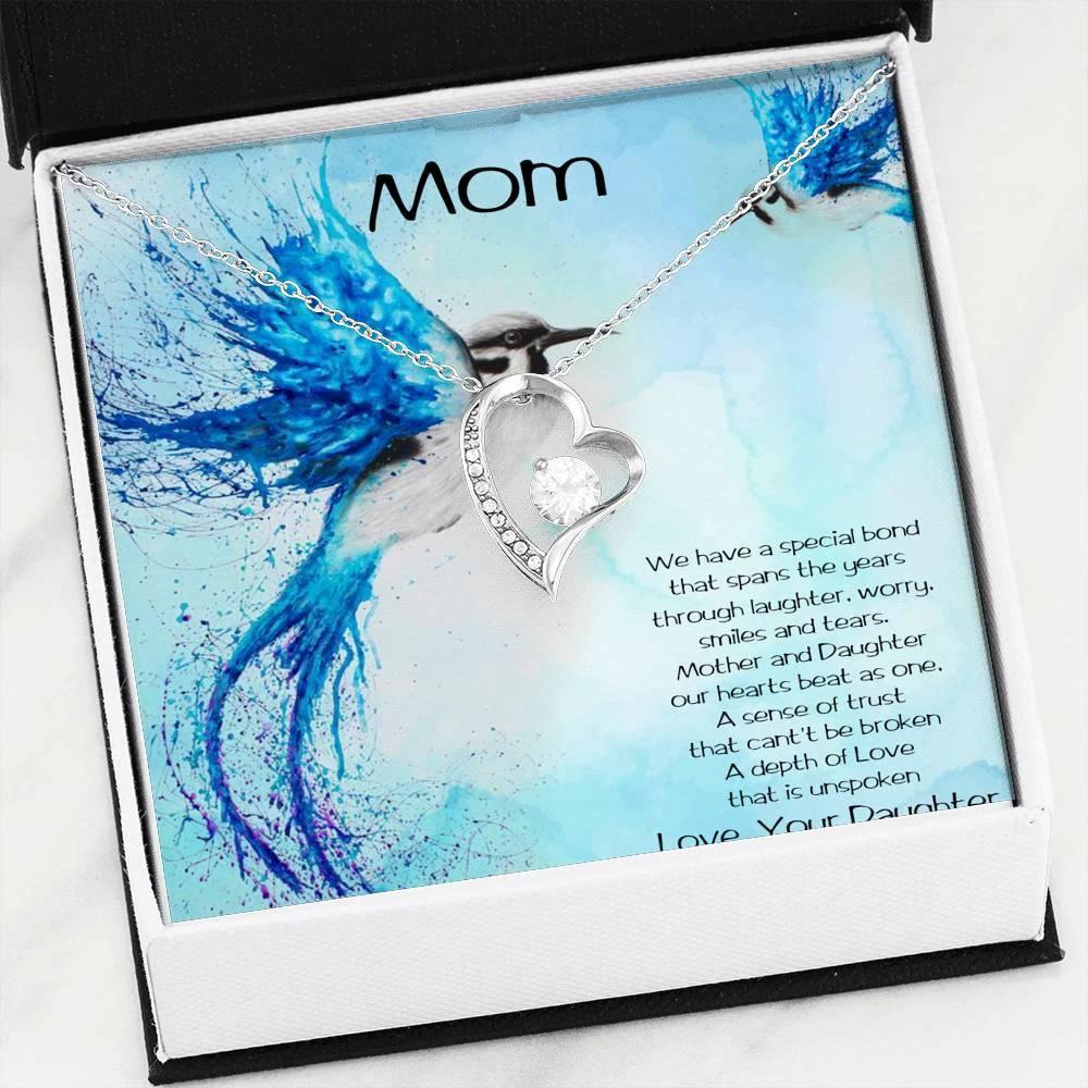 Gift for Mother From Daughter Forever Love Heart Pendant Necklace