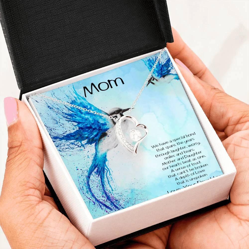 Gift for Mother From Daughter Forever Love Heart Pendant Necklace