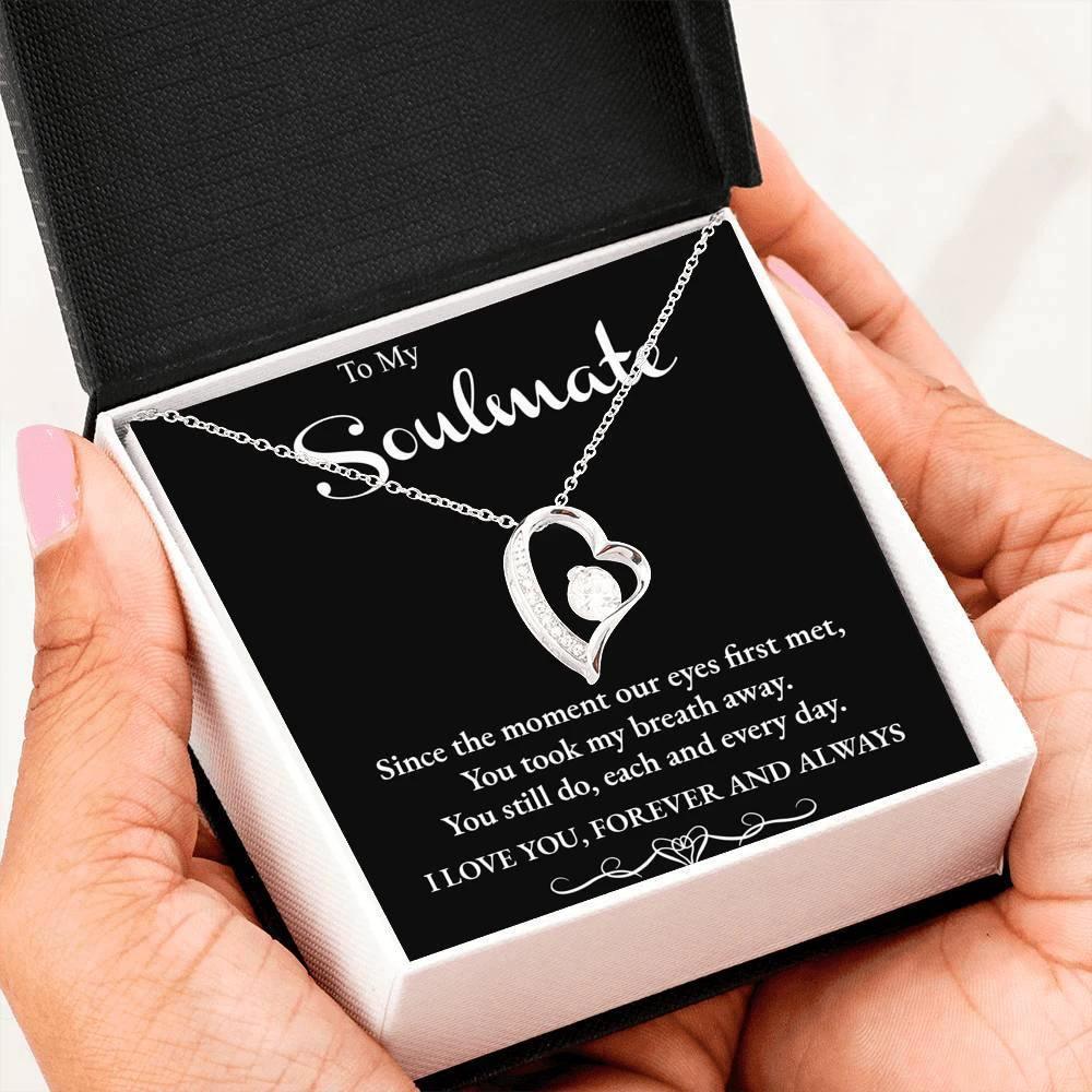 Soulmate You Take my Breath Away Forever Love Heart Necklace