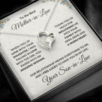 To My Mother-in-law Gift from Son-in-law Forever Love Heart Pendant Necklace