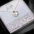 To My Wife - Whole of My Heart - Forever Love Heart Pendant Necklace