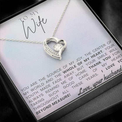 To My Wife - Whole of My Heart - Forever Love Heart Pendant Necklace - Mallard Moon Gift Shop