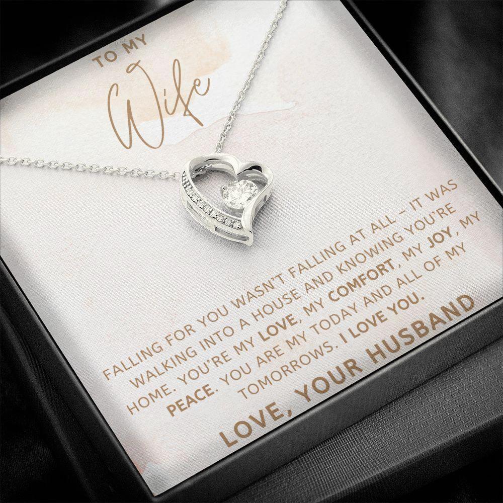 To My Wife - My Love, My Comfort, My Joy - Forever Love Heart Pendant Necklace