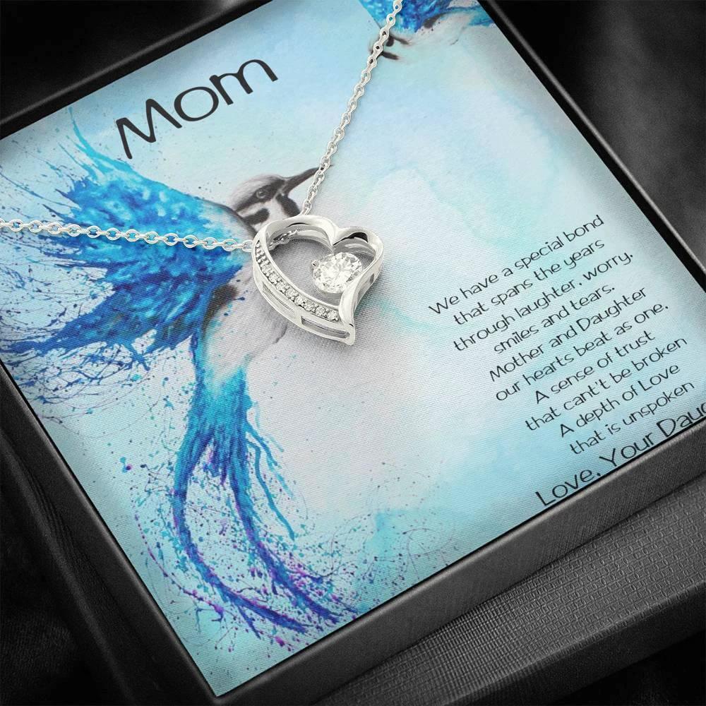 Gift for Mother From Daughter Forever Love Heart Pendant Necklace