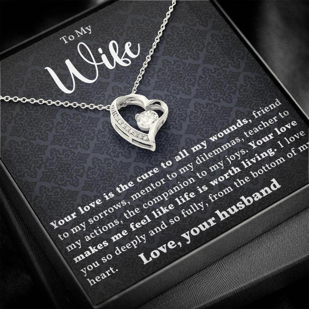 Gift for Wife - Bottom of my Heart - Forever Love Heart Pendant Necklace