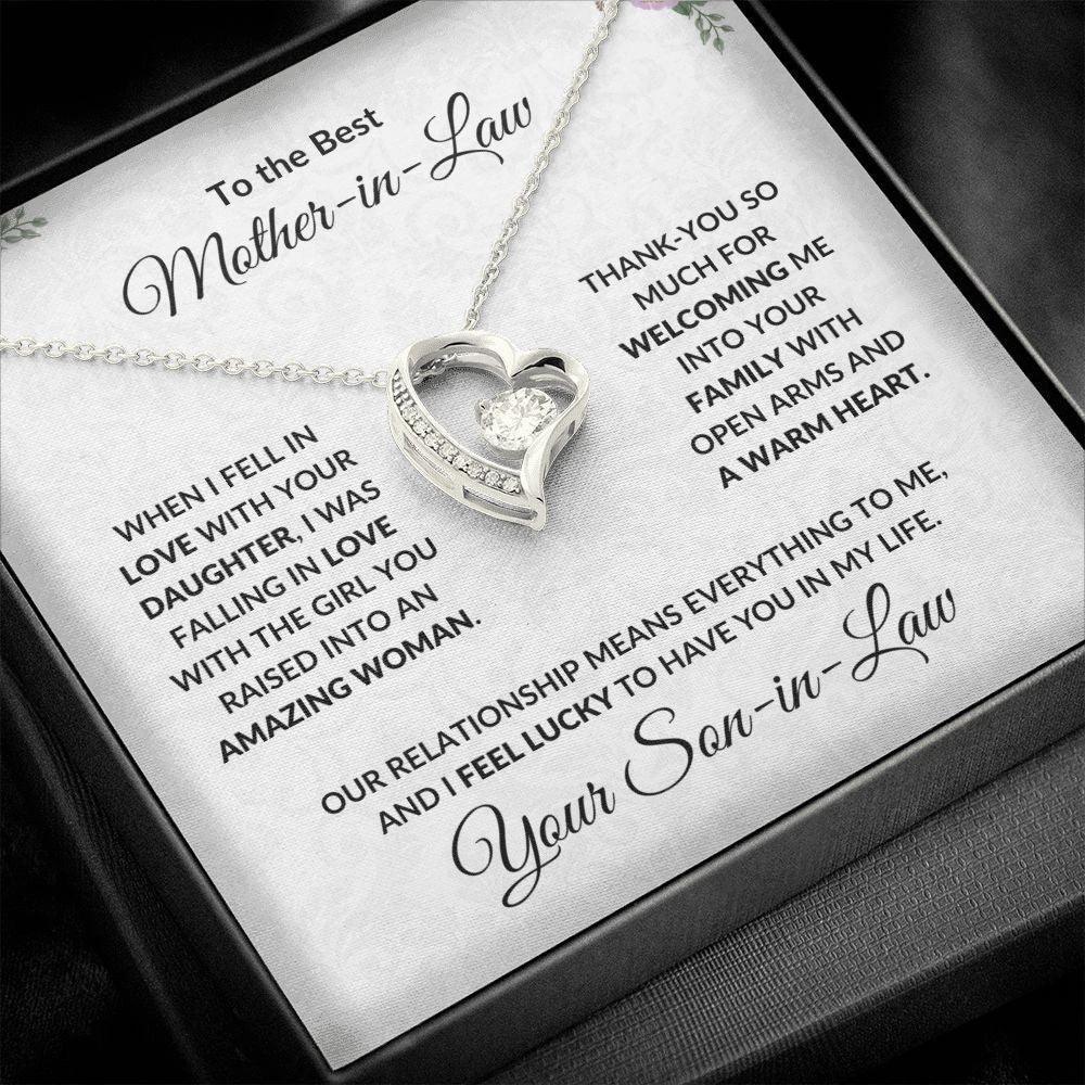 Mother-in-law Gift from Son-in-law Forever Love Heart Pendant Necklace