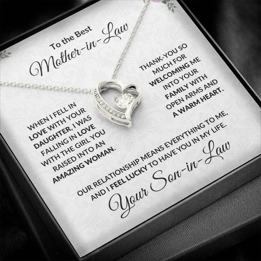 Mother-in-law Gift from Son-in-law Forever Love Heart Pendant Necklace - Mallard Moon Gift Shop