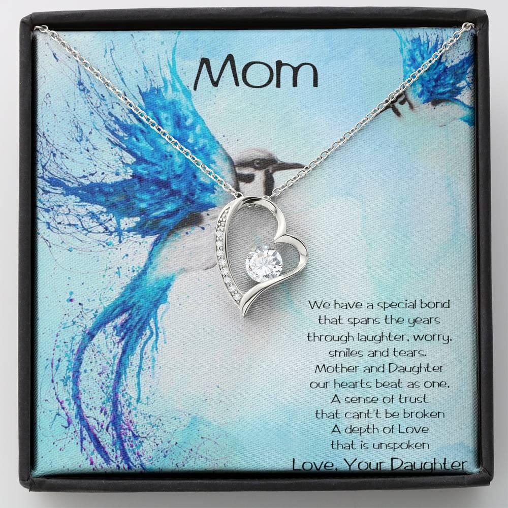 Gift for Mother From Daughter Forever Love Heart Pendant Necklace - Mallard Moon Gift Shop