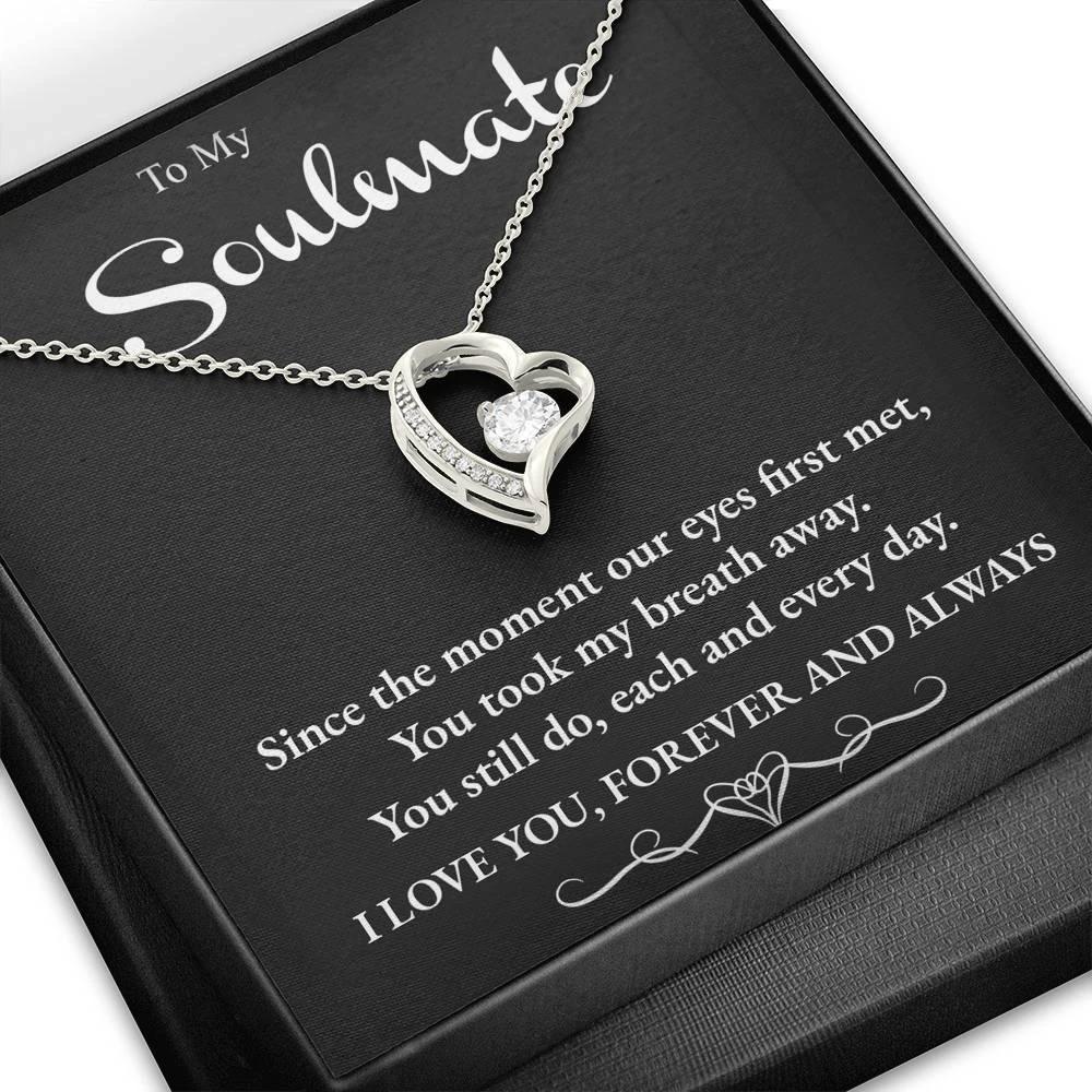 Soulmate You Take my Breath Away Forever Love Heart Necklace