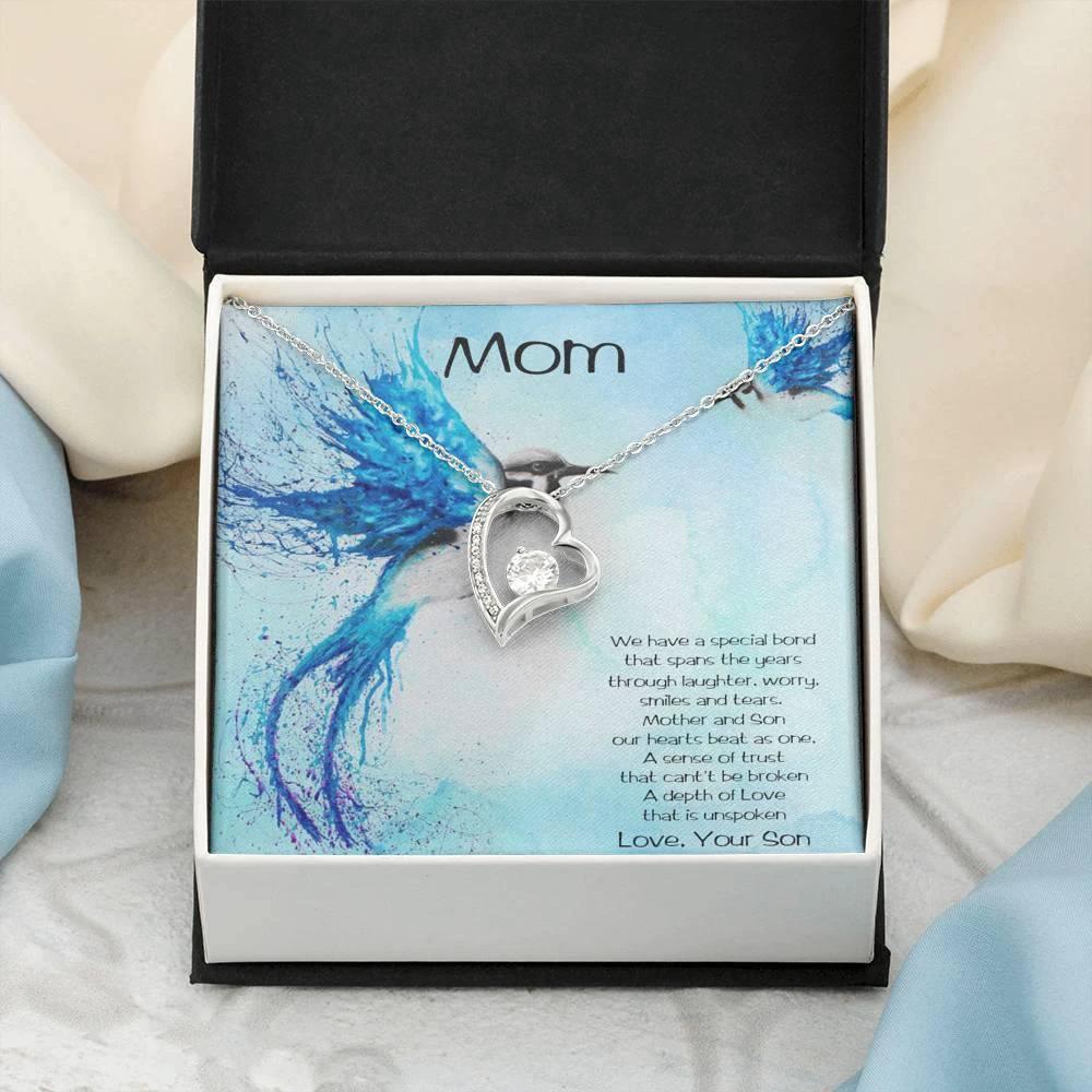 Gift for Mother From Son Forever Love Heart Pendant Necklace