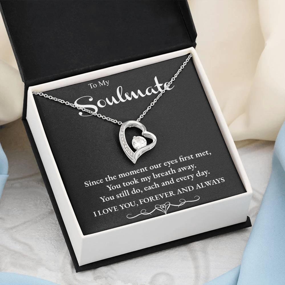 Soulmate You Take my Breath Away Forever Love Heart Necklace