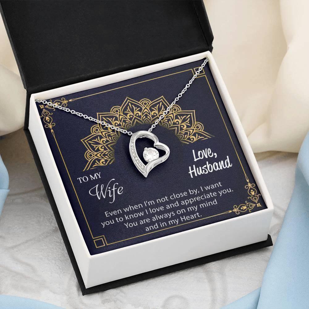 To My Wife Necklace Heart Pendant Gift Birthday Anniversary Valentine Forgive Me Christmas Love You