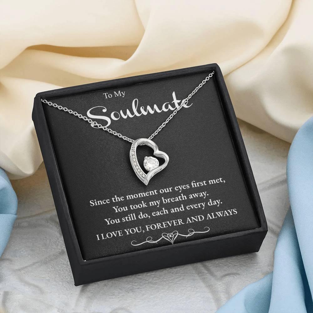 Soulmate You Take my Breath Away Forever Love Heart Necklace