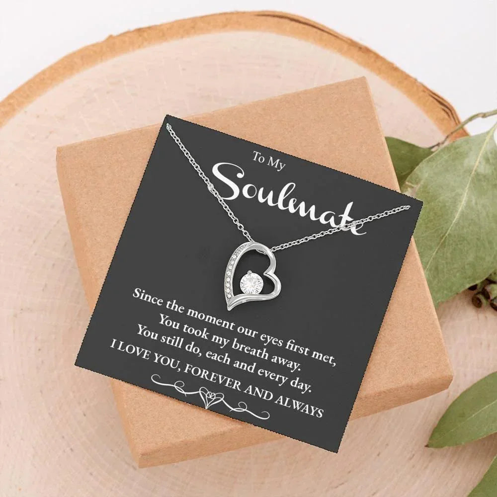 Soulmate You Take my Breath Away Forever Love Heart Necklace