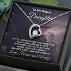 To My Badass Daughter - Storm - Forever Love Heart Pendant Necklace