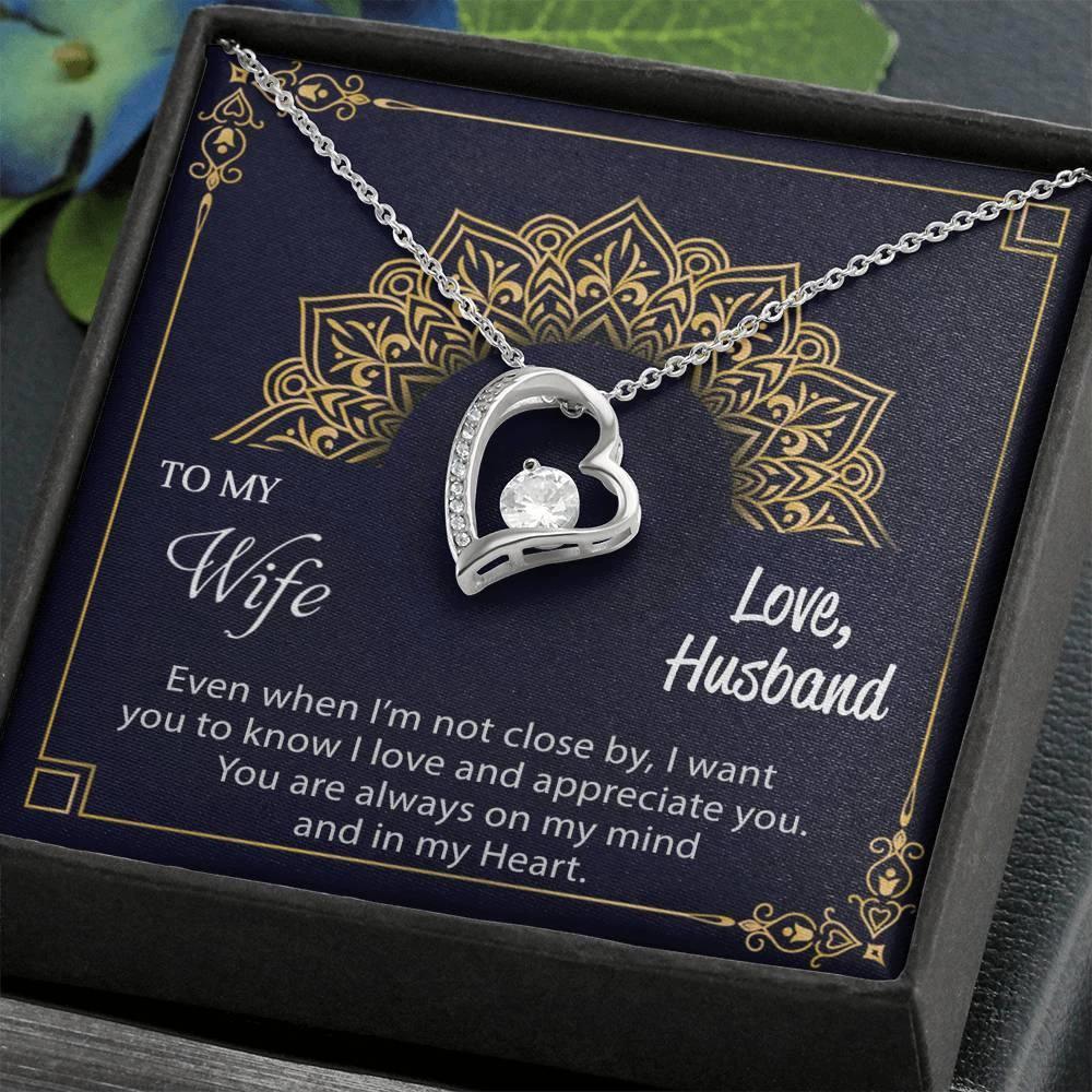 To My Wife Necklace Heart Pendant Gift Birthday Anniversary Valentine Forgive Me Christmas Love You