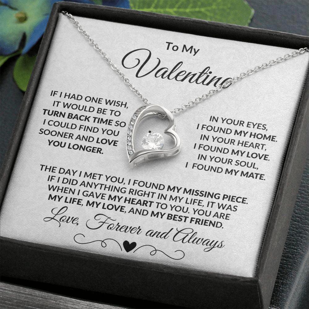 To My Valentine Forever Love Heart Necklace