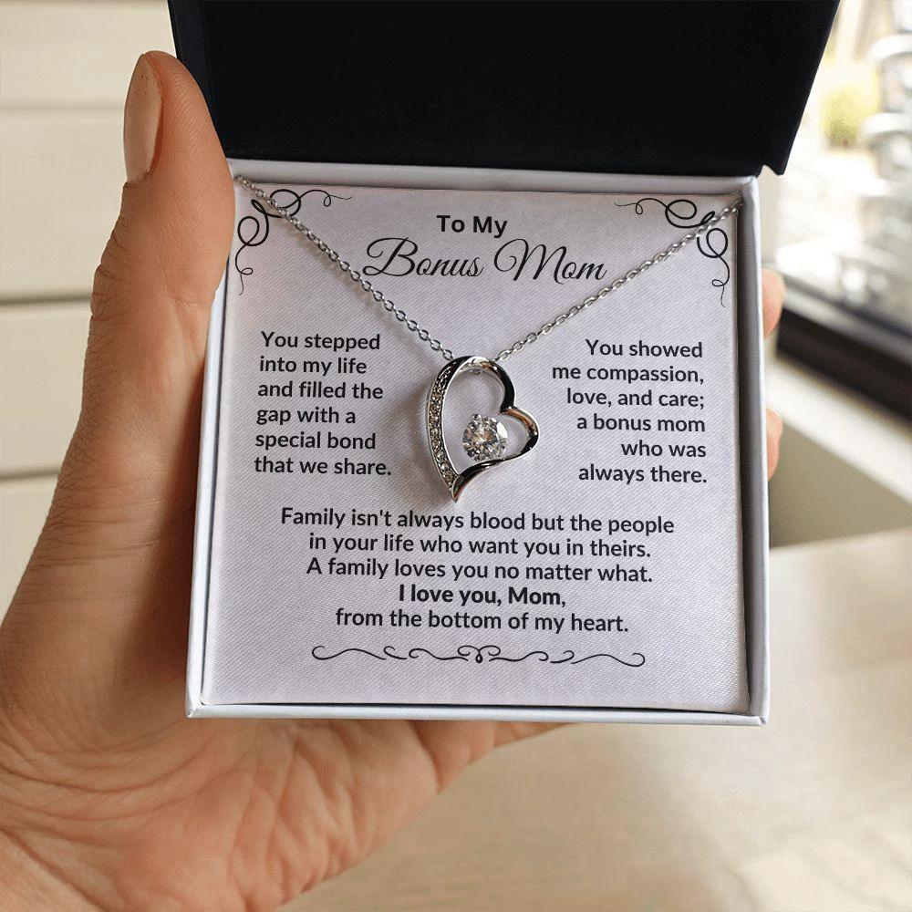 To My Bonus Mom - You Stepped into My Life - Forever Love Necklace