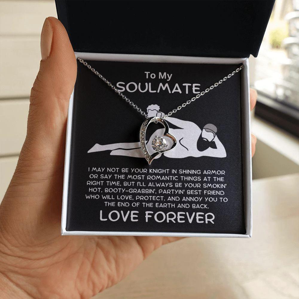 To My Soulmate - Love Forever - Dazzling Heart Pendant Necklace