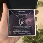 To My Badass Daughter - Storm - Forever Love Heart Pendant Necklace