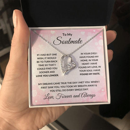 Gift for Soulmate - My Dreams Came True - Forever Love Heart Pendant Necklace - Mallard Moon Gift Shop