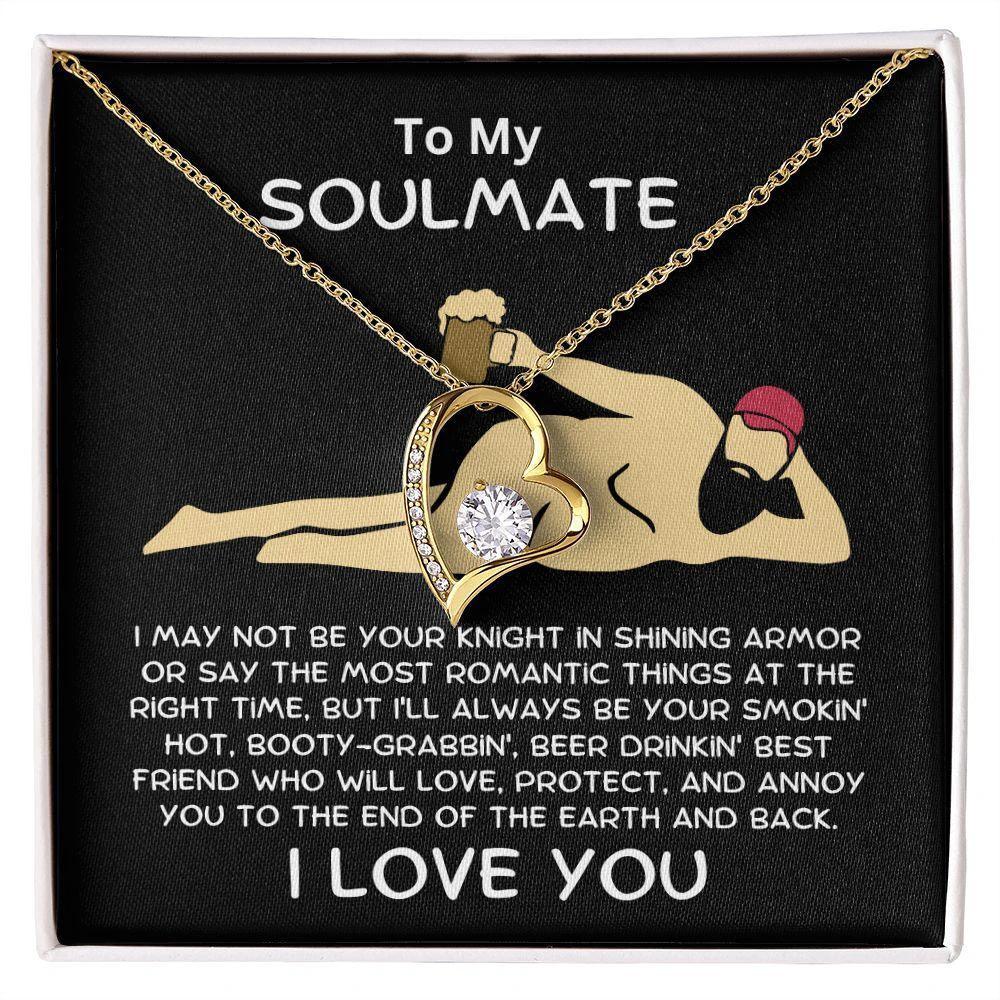 To My Soulmate Smoking Hot Lover Forever Love Heart Pendant Necklace