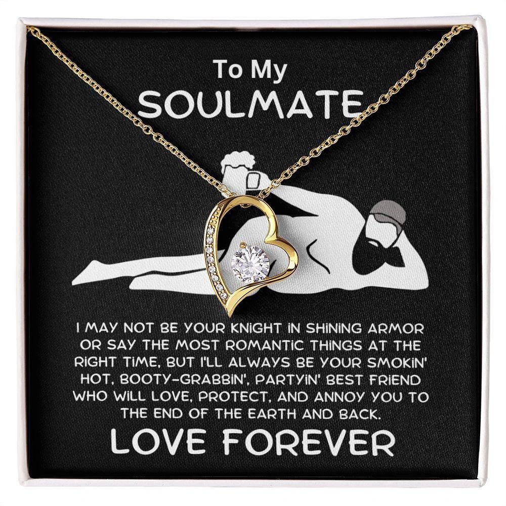 To My Soulmate - Love Forever - Dazzling Heart Pendant Necklace
