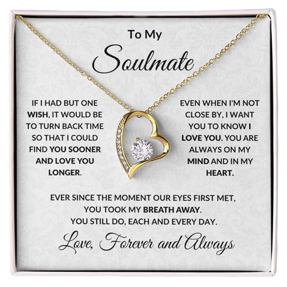 To My Soulmate - Find You Sooner - Forever Love Pendant Necklace - Mallard Moon Gift Shop