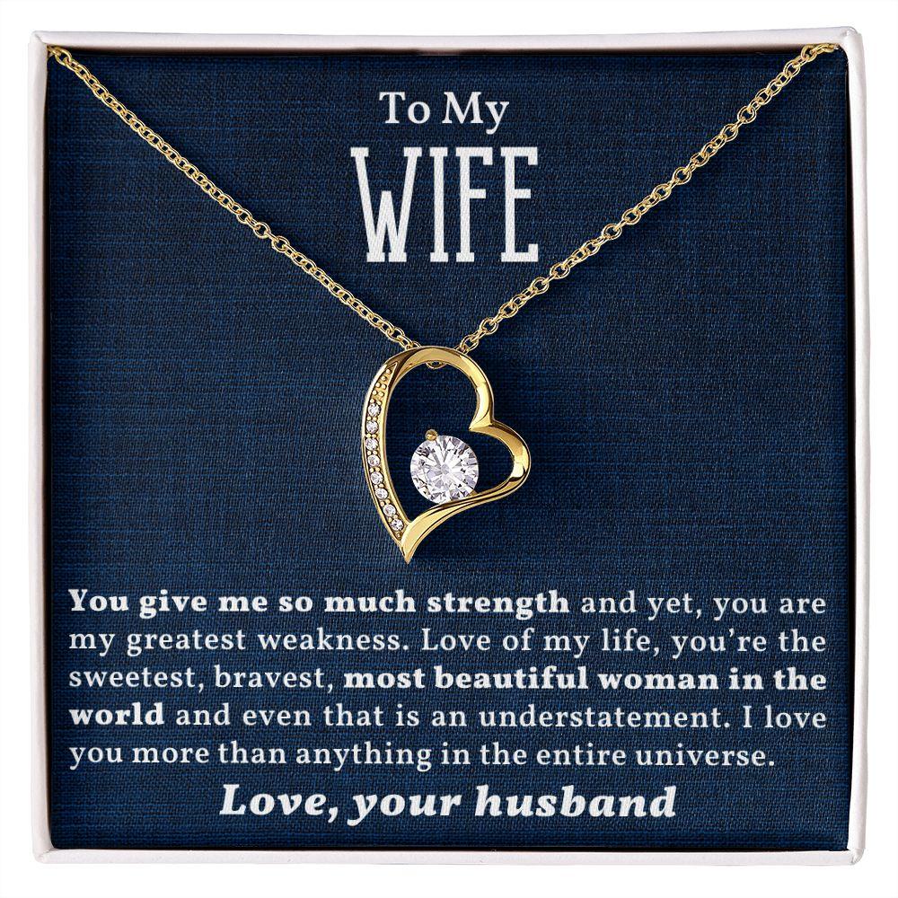 Gift for Wife - Love of my Life - Forever Love Heart Pendant Necklace - Mallard Moon Gift Shop