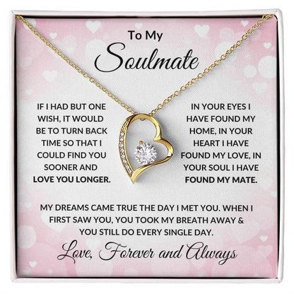 Gift for Soulmate - My Dreams Came True - Forever Love Heart Pendant Necklace - Mallard Moon Gift Shop