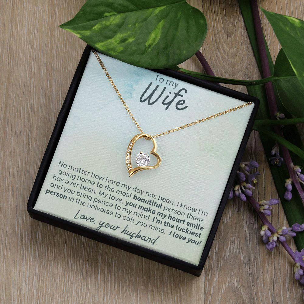 To My Wife - You Make My Heart Smile - Forever Love Necklace