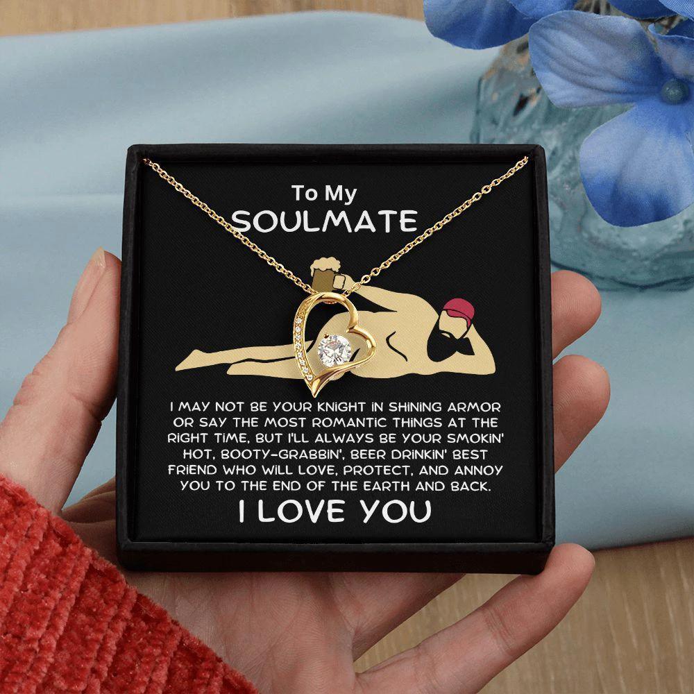 To My Soulmate Smoking Hot Lover Forever Love Heart Pendant Necklace