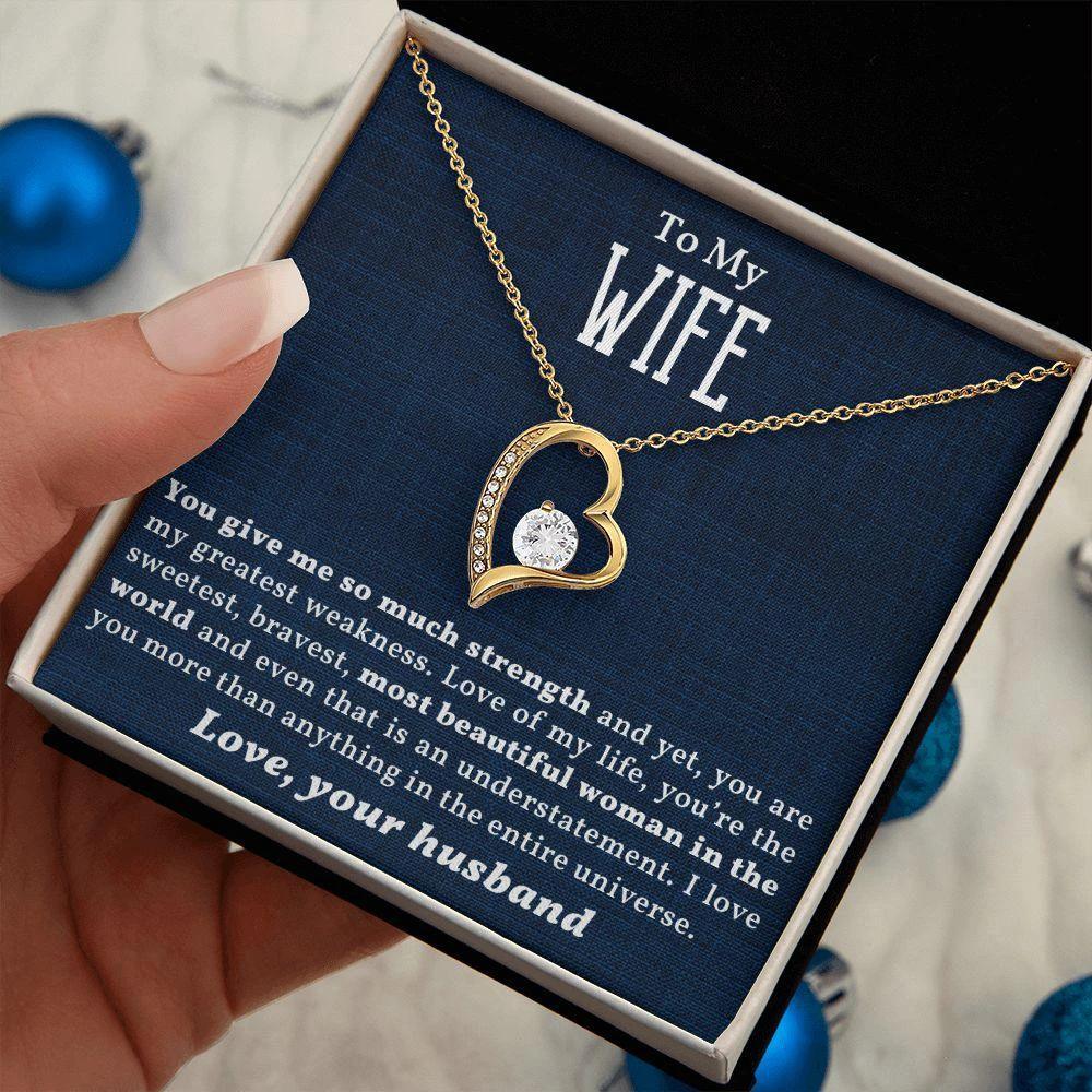Gift for Wife - Love of my Life - Forever Love Heart Pendant Necklace