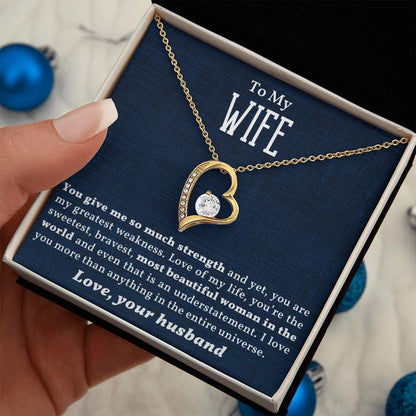 Gift for Wife - Love of my Life - Forever Love Heart Pendant Necklace - Mallard Moon Gift Shop