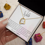 To My Wife - Hold You in my Arms - Forever Love Heart Pendant Necklace