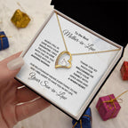 To My Mother-in-law from Son-in-law Forever Love Heart Pendant Necklace Personalized Message Card