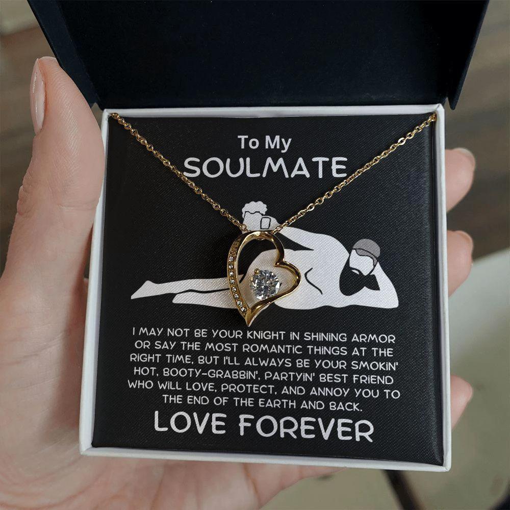 To My Soulmate - Love Forever - Dazzling Heart Pendant Necklace