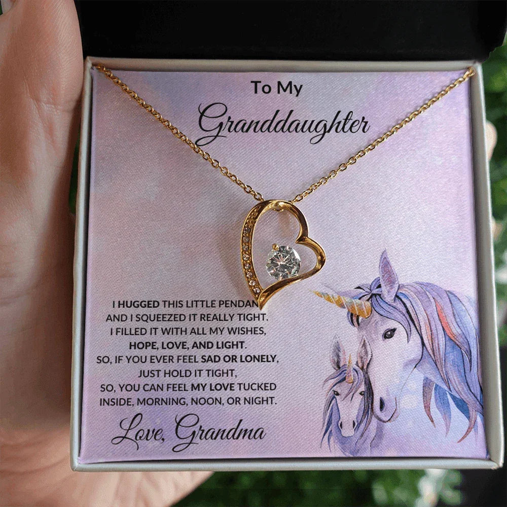 To My Granddaughter Necklace Love Grandma