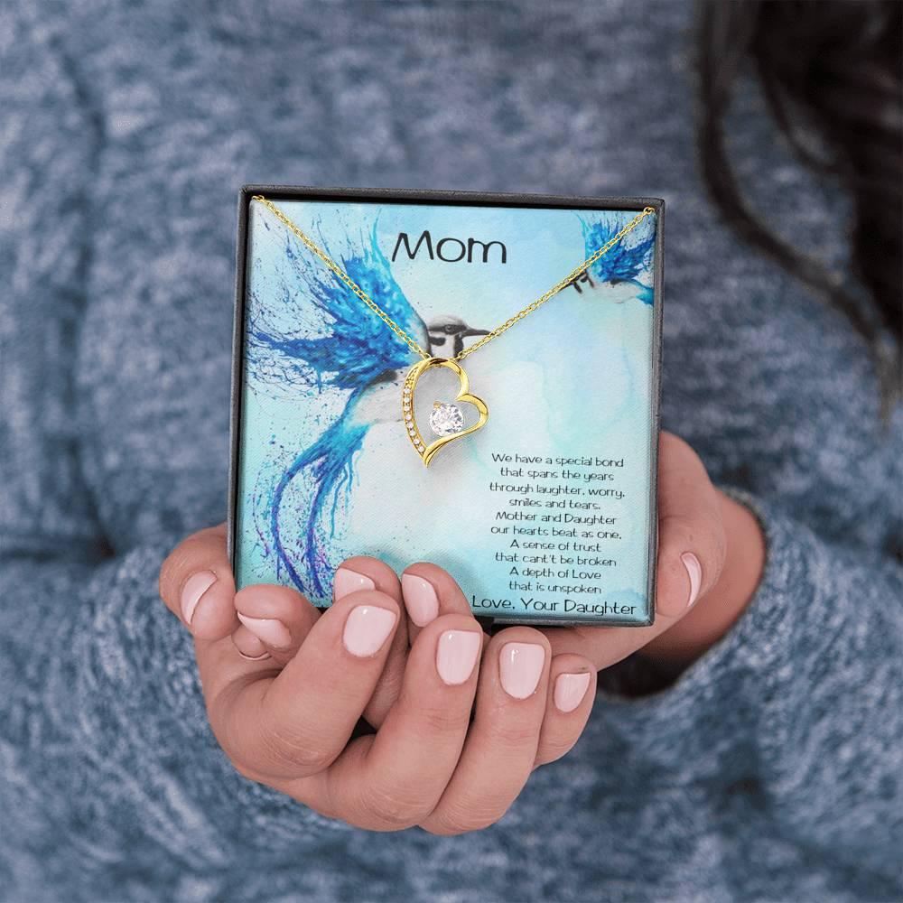 Gift for Mother From Daughter Forever Love Heart Pendant Necklace - Mallard Moon Gift Shop