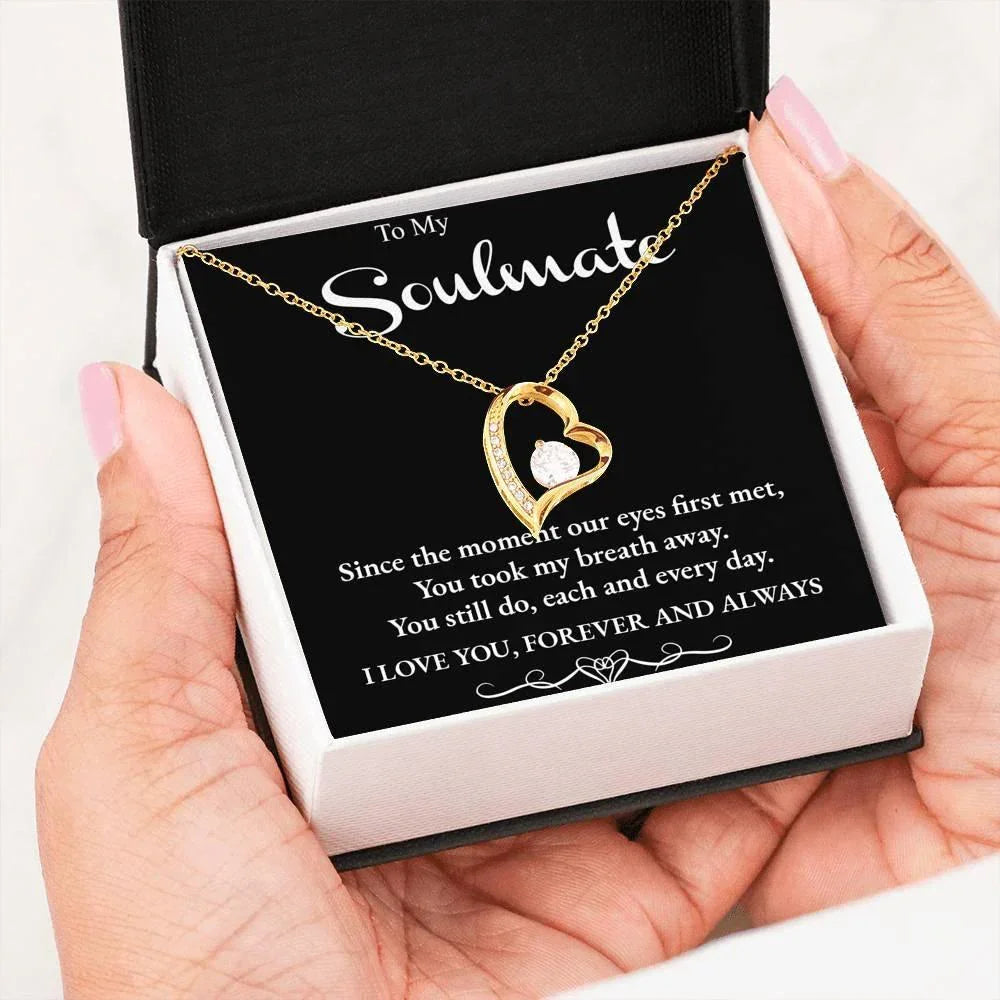 Soulmate You Take my Breath Away Forever Love Heart Necklace