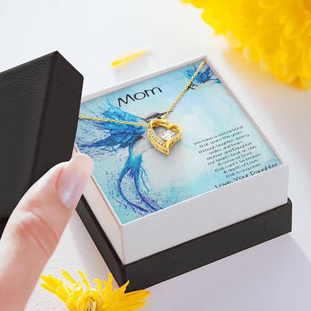 Gift for Mother From Daughter Forever Love Heart Pendant Necklace - Mallard Moon Gift Shop