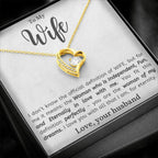 To My Wife - Woman of My Dreams - Forever Love Heart Pendant Necklace
