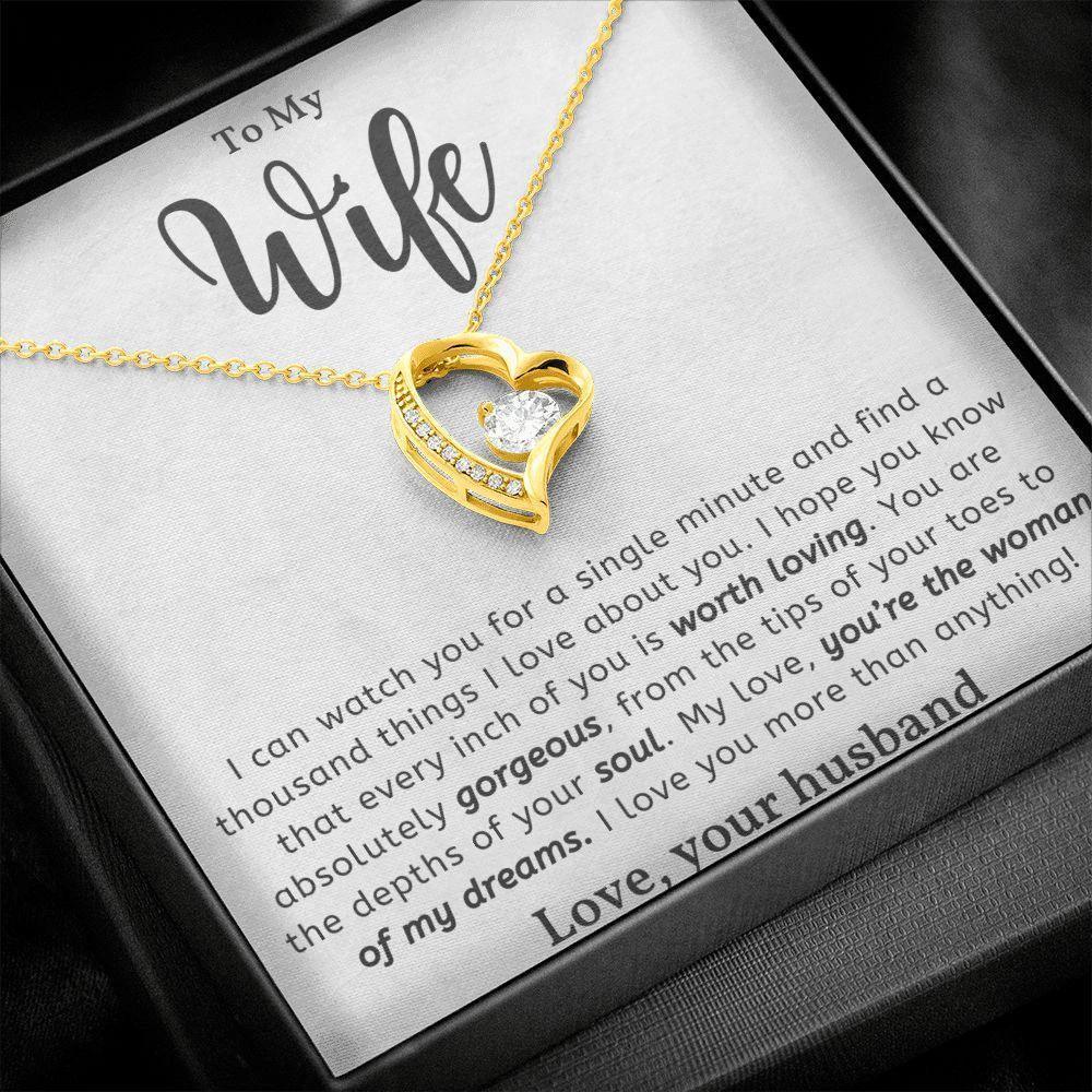 To My Gorgeous Wife Forever Love Heart Pendant Necklace